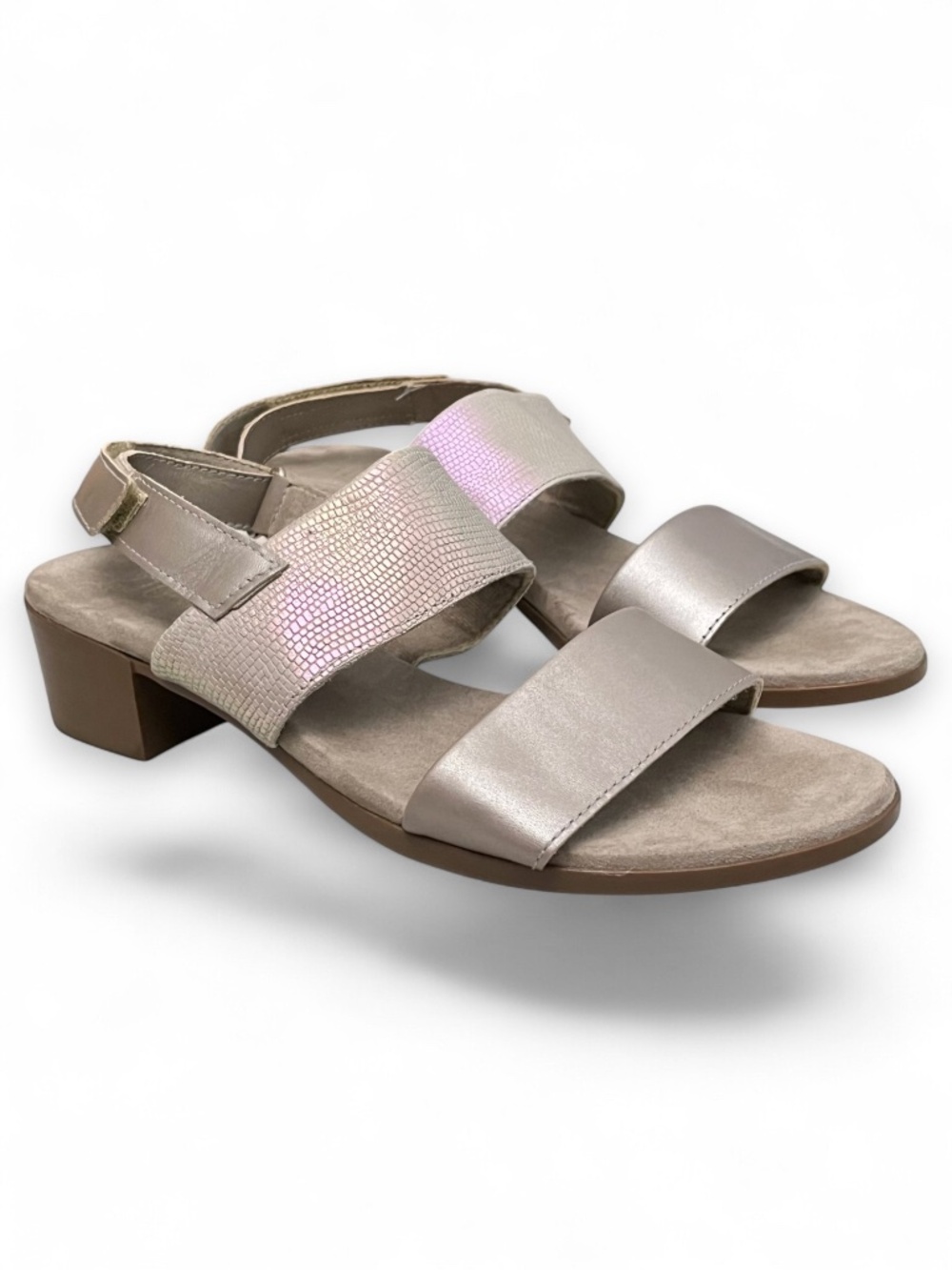 Munro Kristal Sandals 8M Champagne Metallic Slingback Comfort Shoes